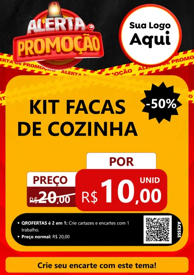 Modelo de Cartaz para Cartaz A4 Vertical com o tema Alerta de Promoção para Utilidades Domésticas