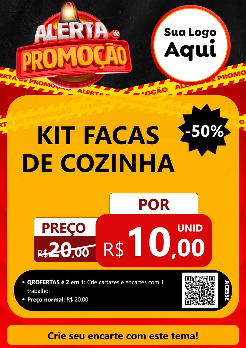 Modelo de Cartaz para Cartaz A4 Vertical com o tema Alerta de Promoção para Utilidades Domésticas