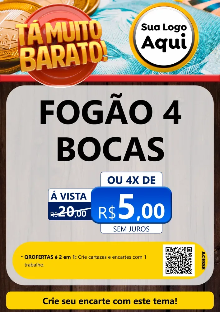 Modelo de Cartaz para Cartaz A4 Vertical com o tema Está Muito Barato para Móveis e Eletro