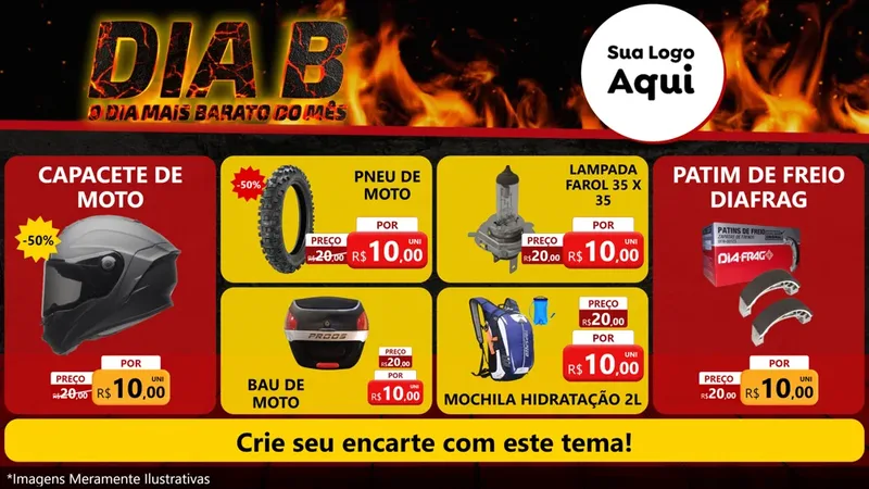 Modelo de TV para TV Horizontal com o tema Dia B para Moto peças