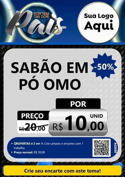Modelo de Cartaz para Cartaz A4 Vertical com o tema Sorteio Dia Dos Pais para Produtos de Limpeza