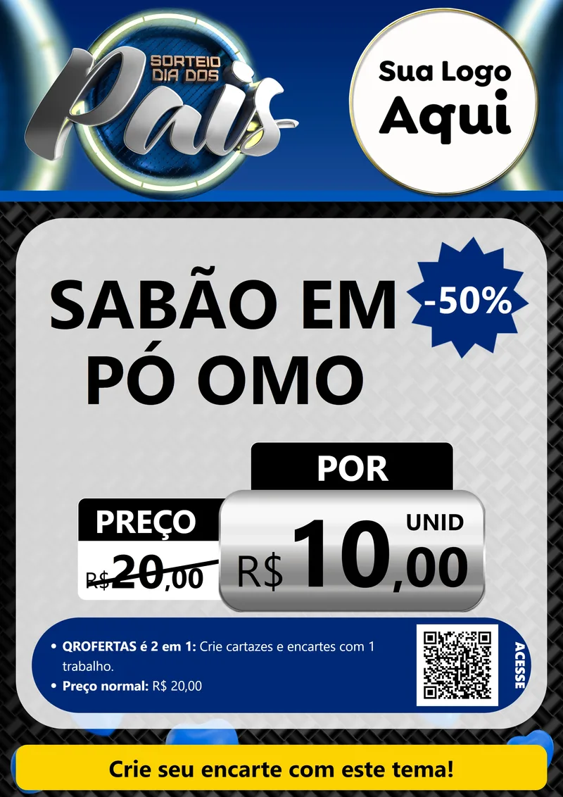Modelo de Cartaz para Cartaz A4 Vertical com o tema Sorteio Dia Dos Pais para Produtos de Limpeza