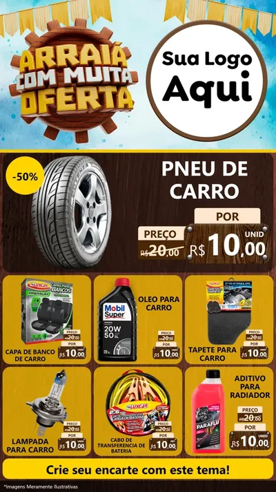 Modelo de Rede Social para Stories com o tema Ofertas de São João - Junina para Auto peças