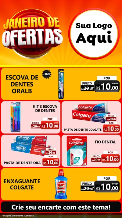 Modelo de TV para TV Vertical com o tema Janeiro de Ofertas para Higiene Pessoal