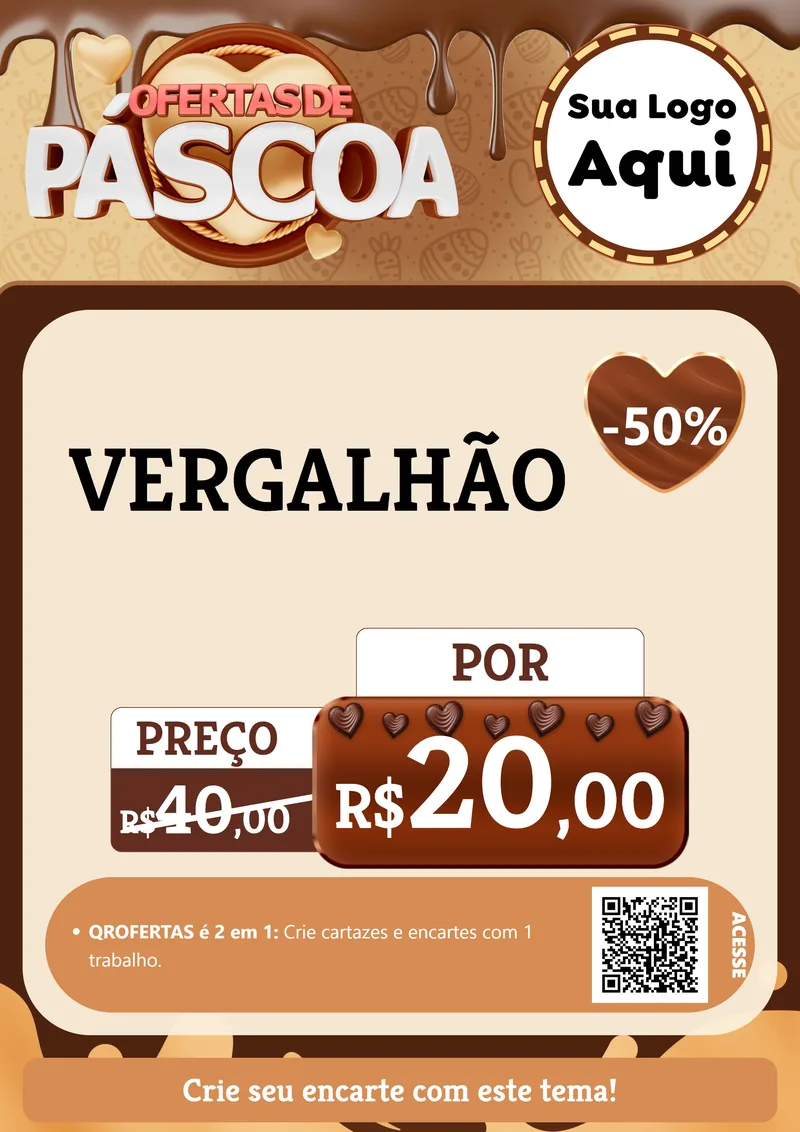 Modelo de Cartaz para Cartaz A4 Vertical com o tema Ofertas de Páscoa para Ferragens
