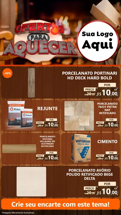 Modelo de TV para TV Vertical com o tema Ofertas Para Aquecer para Pisos e revestimentos