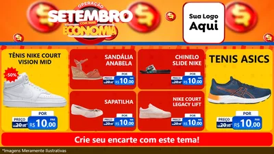 Modelo de TV para TV Horizontal com o tema Operação Setembro Com Muita Economia para Calçados