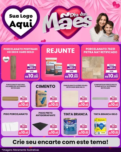 Modelo de Rede Social para Feed Instagram com o tema Dia das Mães para Pisos e revestimentos