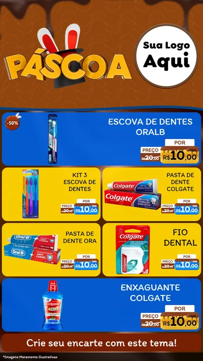 Modelo de TV para TV Vertical com o tema Páscoa para Higiene Pessoal