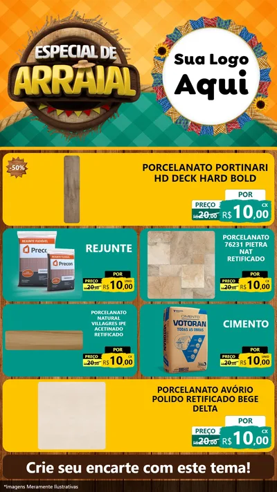 Modelo de TV para TV Vertical com o tema Especial De Arraial para Pisos e revestimentos