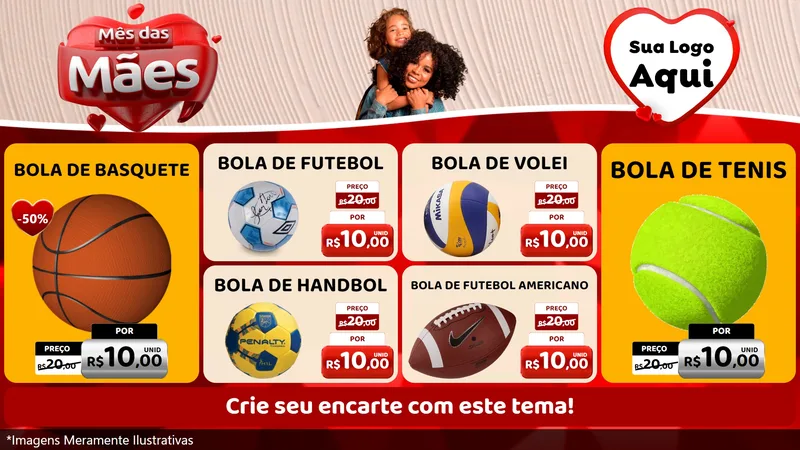Modelo de TV para TV Horizontal com o tema Mês das Mães para Artigos Esportivos