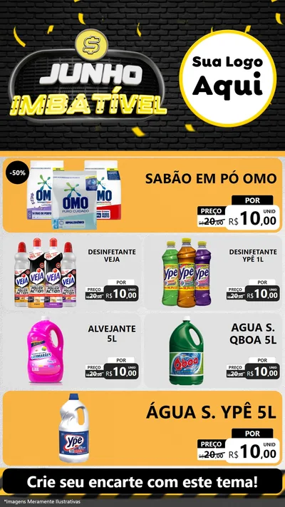 Modelo de TV para TV Vertical com o tema Junho Imbatível para Produtos de Limpeza