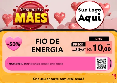 Modelo de Cartaz para Cartaz A4 Horizontal com o tema Semana das Mães para Materiais Elétricos