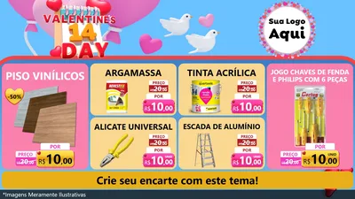 Modelo de TV para TV Horizontal com o tema Valentine's Day para Material para Construção