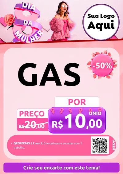 Modelo de Cartaz para Cartaz A4 Vertical com o tema Dia da Mulher para Água e gás