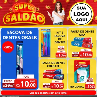 Modelo de Rede Social para Feed Facebook com o tema Super Saldão para Higiene Pessoal