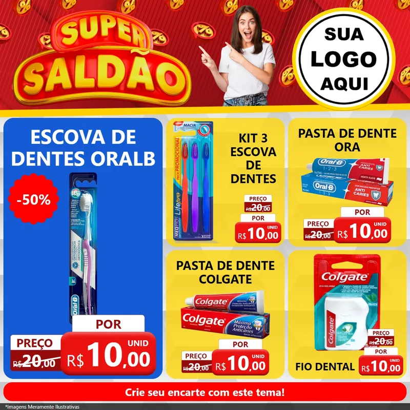 Modelo de Rede Social para Feed Facebook com o tema Super Saldão para Higiene Pessoal
