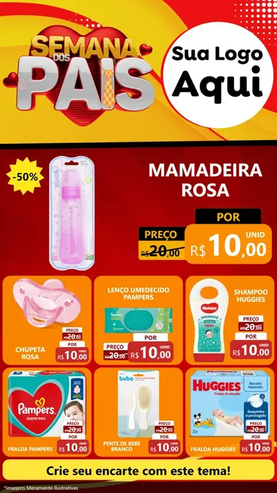 Modelo de Rede Social para Stories com o tema Semana Dos Pais para Bebês
