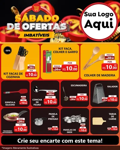 Modelo de Rede Social para Feed Instagram com o tema Sábado de Ofertas Imbatíveis para Utilidades Domésticas