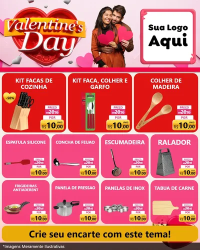 Modelo de Rede Social para Feed Instagram com o tema Valentine's Day para Utilidades Domésticas