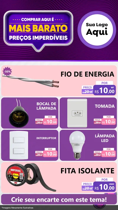 Modelo de TV para TV Vertical com o tema Mais Barato para Materiais Elétricos