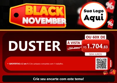 Modelo de Cartaz para Cartaz A4 Horizontal com o tema Black November para Concessionaria de Carros
