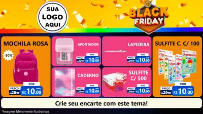 Modelo de TV para TV Horizontal com o tema Black Friday para Papelaria