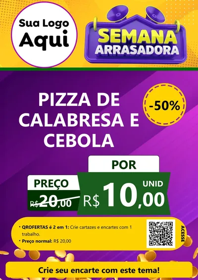 Modelo de Cartaz para Cartaz A4 Vertical com o tema Semana Arrasadora para Pizzaria