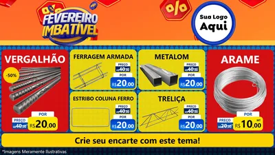 Modelo de TV para TV Horizontal com o tema Fevereiro Imbatível para Ferragens