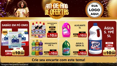 Modelo de TV para TV Horizontal com o tema Fim de Ano de Ofertas para Produtos de Limpeza