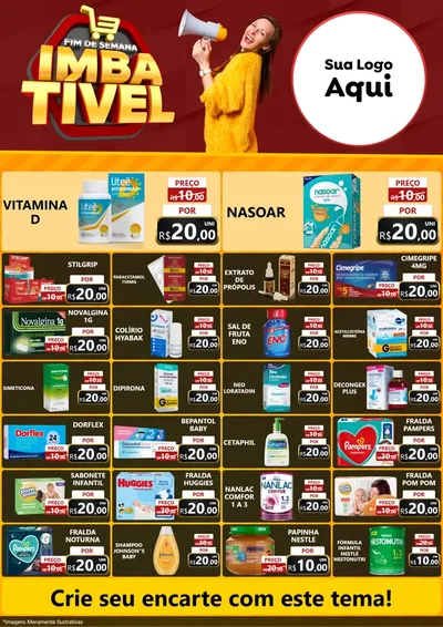 Modelo de Encarte para Encarte A4 Vertical com o tema Fim de Semana Imbatível para Farmácia