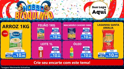 Modelo de TV para TV Horizontal com o tema Nosso Bloquinho para Supermercado