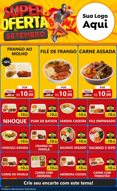 Modelo de Encarte para Encarte Grande com o tema Super Oferta Setembro para Restaurante