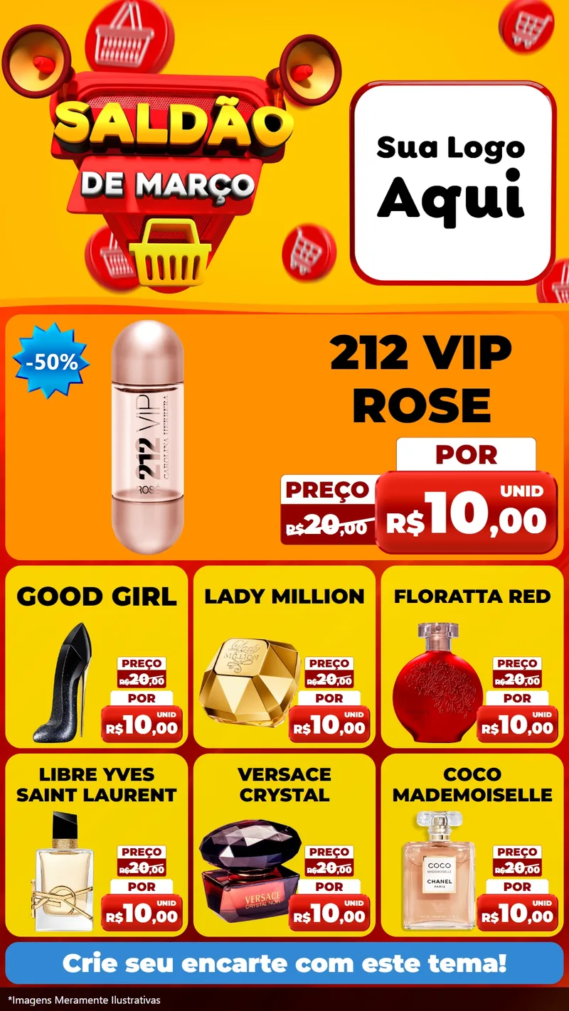 Modelo de Rede Social para Stories com o tema Saldão de Março para Perfumes