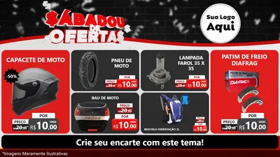Modelo de TV para TV Horizontal com o tema Sabadou de Ofertas para Moto peças