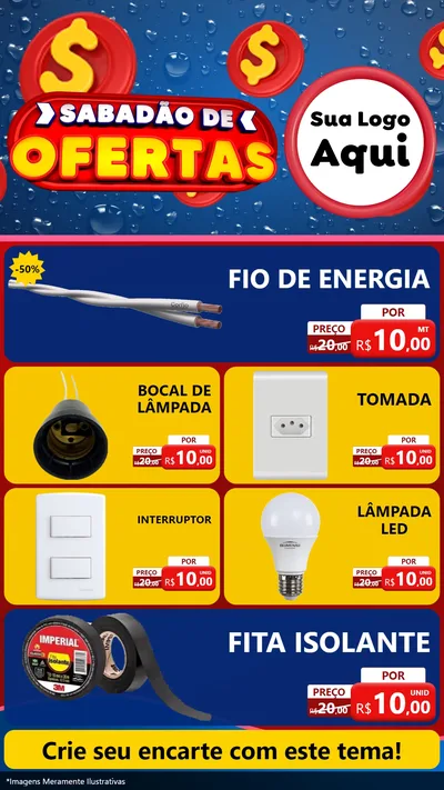 Modelo de TV para TV Vertical com o tema Sabadão de Ofertas para Materiais Elétricos