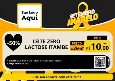 Modelo de Cartaz para Cartaz A4 Horizontal com o tema Setembro Amarelo para Frios e Laticínios