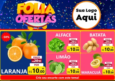Modelo de Encarte para Encarte A4 Horizontal com o tema Folia de Ofertas para Hortifrúti