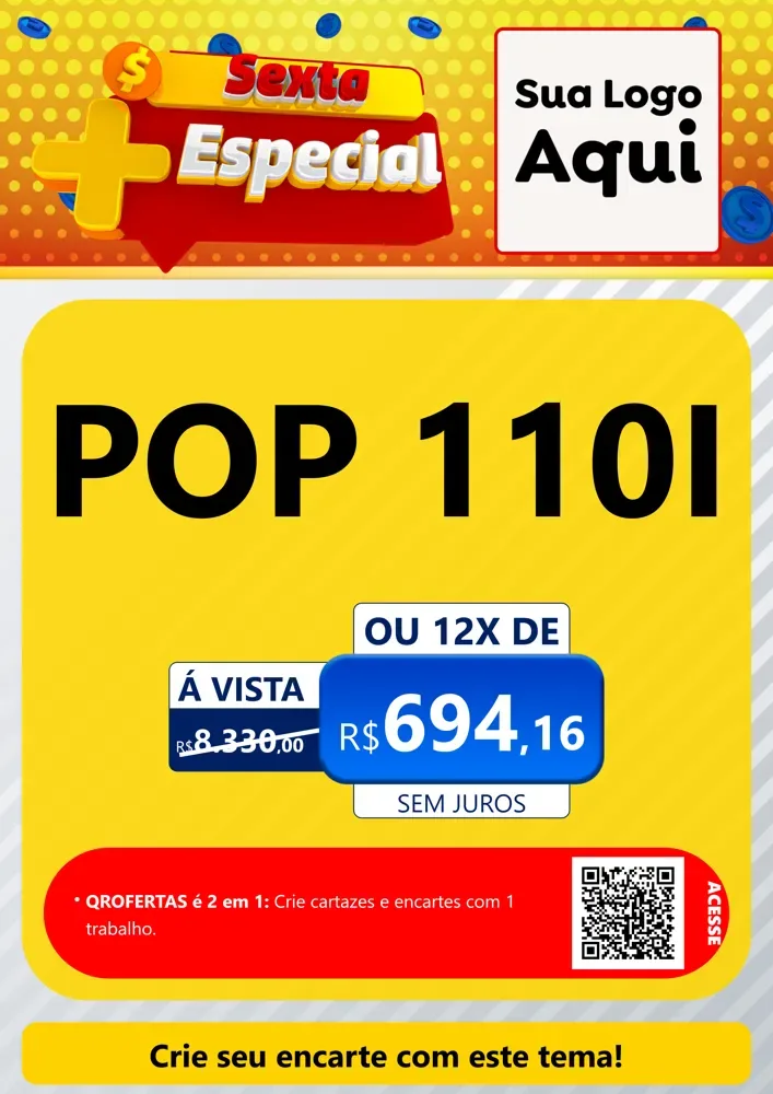 Modelo de Cartaz para Cartaz A4 Vertical com o tema Sexta Mais Especial para Concessionaria de Motos