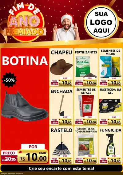 Modelo de Encarte para Encarte A4 Vertical com o tema Fim de Ano Premiado para Agropecuária