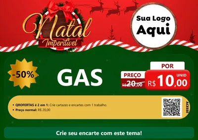 Modelo de Cartaz para Cartaz A4 Horizontal com o tema Natal Imperdível para Água e gás