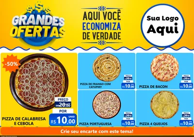Modelo de Encarte para Encarte A4 Horizontal com o tema Grandes Ofertas para Pizzaria
