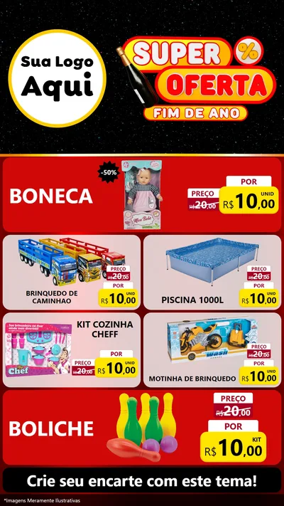 Modelo de TV para TV Vertical com o tema Super Oferta Fim de Ano para Brinquedos