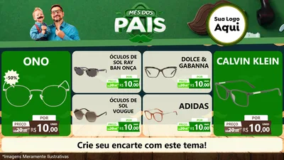 Modelo de TV para TV Horizontal com o tema Mês dos Pais para Óticas