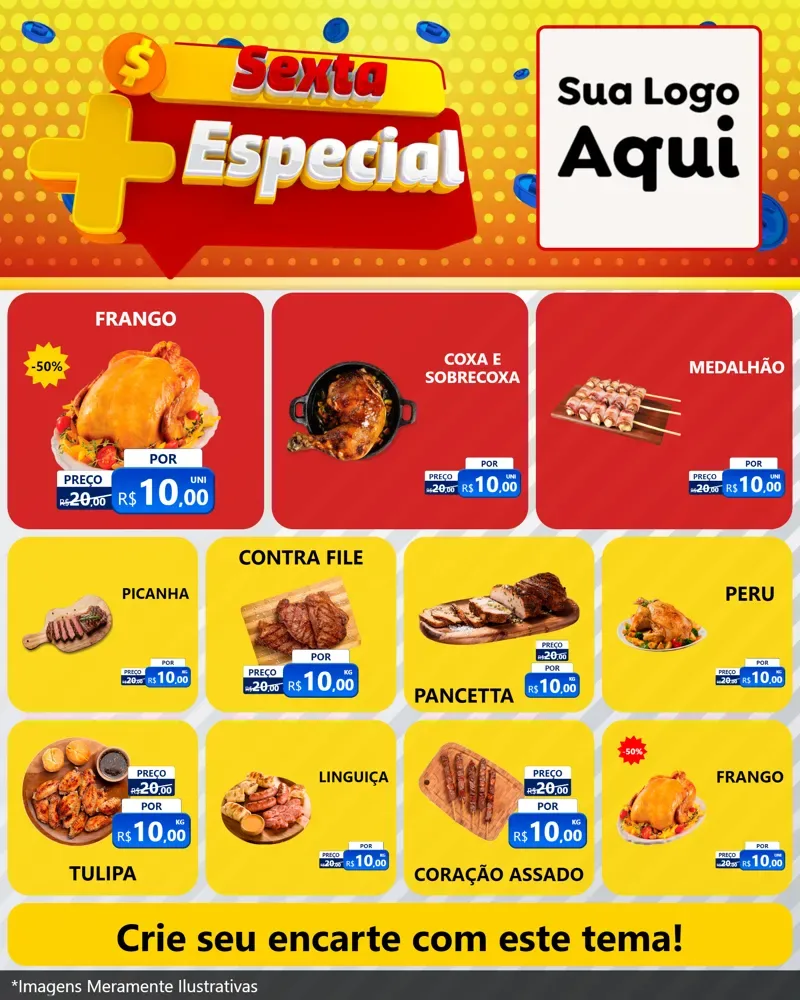 Modelo de Rede Social para Feed Instagram com o tema Sexta Mais Especial para Assados