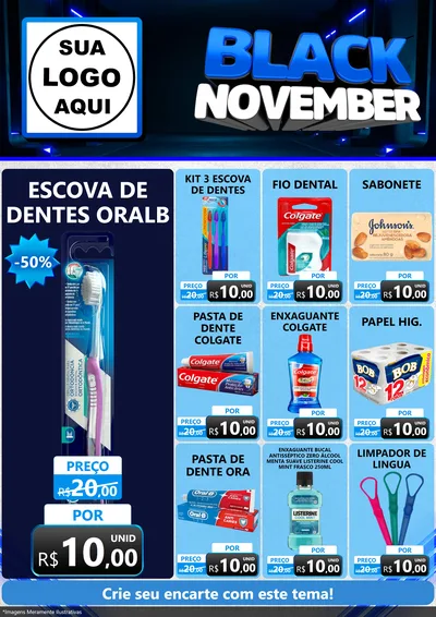 Modelo de Encarte para Encarte A4 Vertical com o tema Black November para Higiene Pessoal