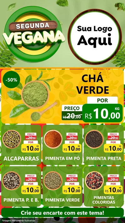 Modelo de Rede Social para Stories com o tema Segunda Vegana para Produtos Naturais