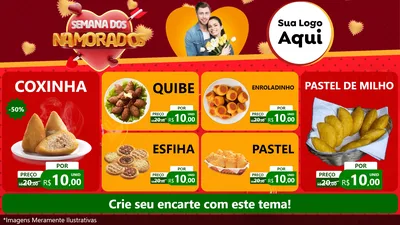 Modelo de TV para TV Horizontal com o tema Semana dos Namorados para Salgadaria