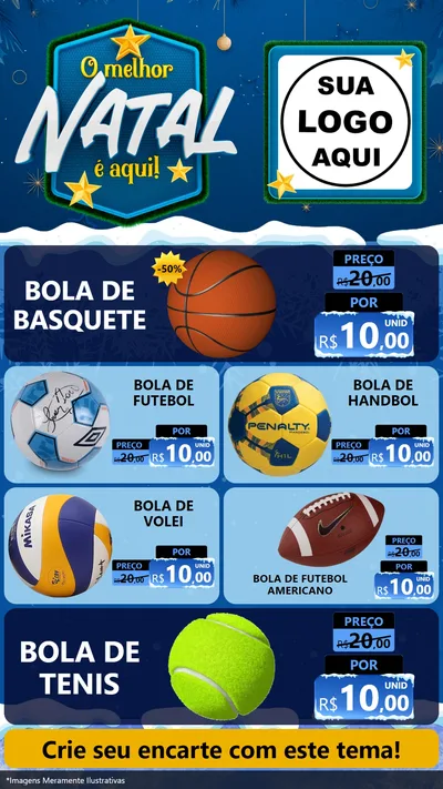 Modelo de TV para TV Vertical com o tema O Melhor Natal É Aqui! para Artigos Esportivos