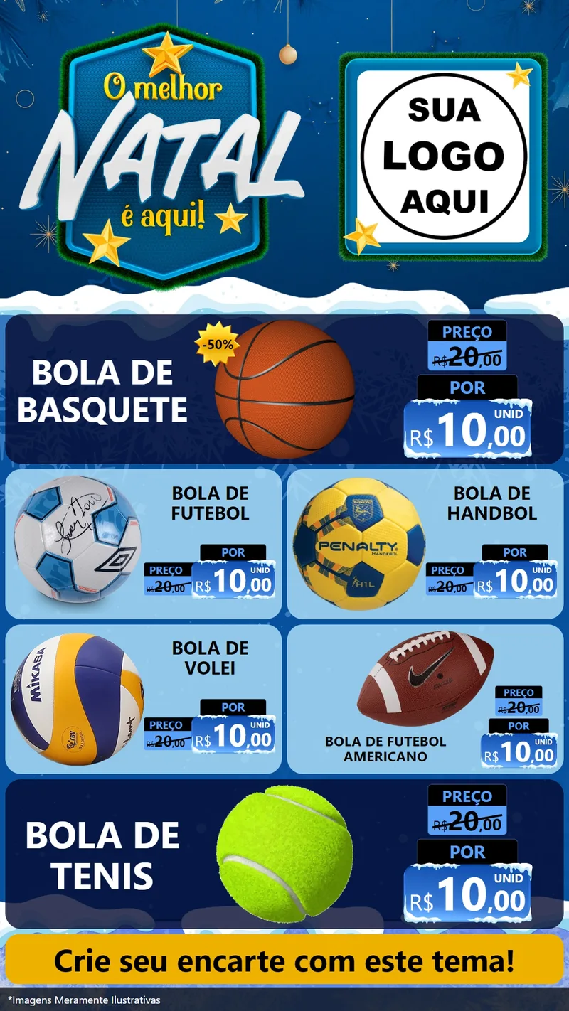 Modelo de TV para TV Vertical com o tema O Melhor Natal É Aqui! para Artigos Esportivos